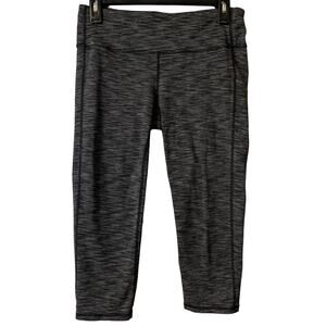 ATHLETA Women Heather Black Crop Capri Athletic Pant Leggings Size Medium